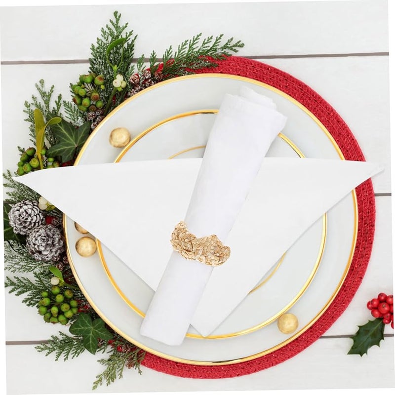 10 قطعة مناديل الساتان المربعة للعشاء ذات نسيج مخيط عالي الكثافة لحفلات الزفاف والمطاعم - Image 4